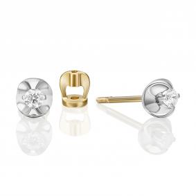 Серьги из комбинированного золота Platina 02-5358-00-101-1121 с бриллиантом 02-5358-00-101-1121 фото