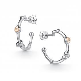 Серебряные серьги АЛЬКОР 02-5363/000Б-00 с бриллиантом 02-5363/000Б-00 фото