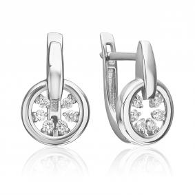 Серьги из белого золота Platina 02-5365-00-101-1120 с бриллиантом 02-5365-00-101-1120 фото