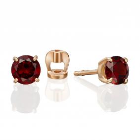 Золотые серьги Platina 02-5387-00-204-1110 с гранатом 02-5387-00-204-1110 фото