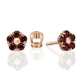 Золотые серьги Platina 02-5388-00-204-1110 с гранатом 02-5388-00-204-1110 фото