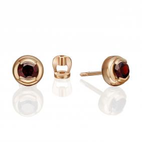 Золотые серьги Platina 02-5391-00-204-1110 с гранатом 02-5391-00-204-1110 фото