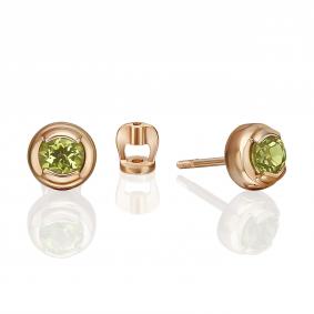 Золотые серьги Platina 02-5391-00-205-1110 с хризолитом 02-5391-00-205-1110 фото