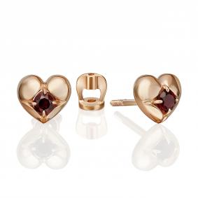 Золотые серьги Platina 02-5392-00-204-1110 с гранатом 02-5392-00-204-1110 фото