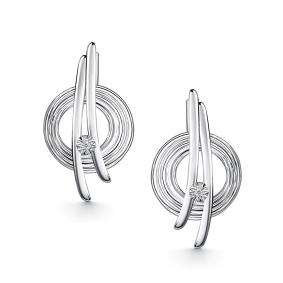 Серебряные серьги АЛЬКОР 02-5441/000Б-00 с бриллиантом 02-5441/000Б-00 фото