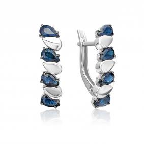 Серьги из белого золота Platina 02-5466-00-102-1120 с сапфиром 02-5466-00-102-1120 фото