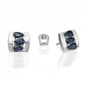 Серьги из белого золота Platina 02-5470-00-102-1120 с сапфиром 02-5470-00-102-1120 фото