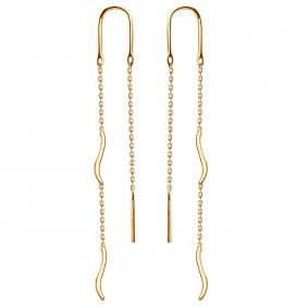 Золотые серьги Золотые узоры 02-5474 02-5474 фото