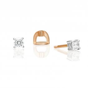 Серьги из комбинированного золота Platina 02-5476-00-101-1111 с бриллиантом 02-5476-00-101-1111 фото