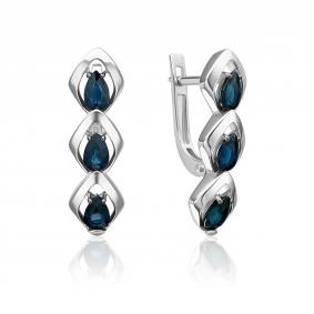 Серьги из белого золота Platina 02-5479-00-102-1120 с сапфиром 02-5479-00-102-1120 фото