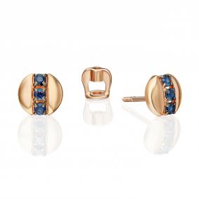 Золотые серьги Platina 02-5481-00-102-1110 с сапфиром 02-5481-00-102-1110 фото