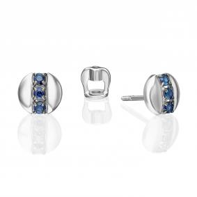 Серьги из белого золота Platina 02-5481-00-102-1120 с сапфиром 02-5481-00-102-1120 фото