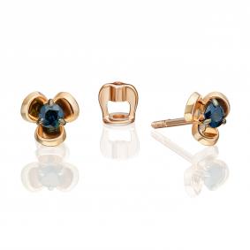 Золотые серьги Platina 02-5483-00-102-1110 с сапфиром 02-5483-00-102-1110 фото