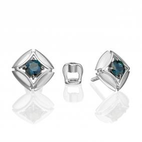 Серьги из белого золота Platina 02-5484-00-102-1120 с сапфиром 02-5484-00-102-1120 фото