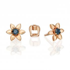 Золотые серьги Platina 02-5485-00-102-1110 с сапфиром 02-5485-00-102-1110 фото