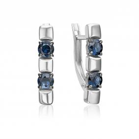 Серьги из белого золота Platina 02-5486-00-102-1120 с сапфиром 02-5486-00-102-1120 фото