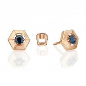 Золотые серьги Platina 02-5487-00-102-1110 с сапфиром 02-5487-00-102-1110 фото