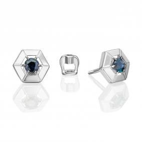 Серьги из белого золота Platina 02-5487-00-102-1120 с сапфиром 02-5487-00-102-1120 фото