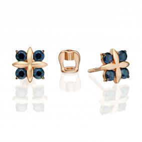Золотые серьги Platina 02-5488-00-102-1110 с сапфиром 02-5488-00-102-1110 фото