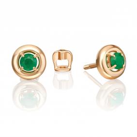 Золотые серьги Platina 02-5489-00-103-1110 с изумрудом 02-5489-00-103-1110 фото