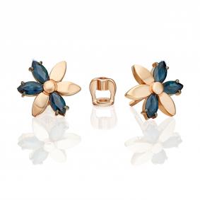 Золотые серьги Platina 02-5490-00-102-1110 с сапфиром 02-5490-00-102-1110 фото