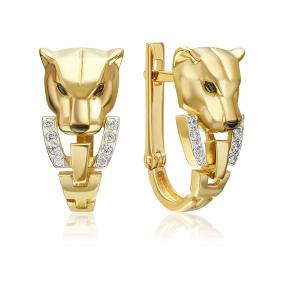 Серьги из лимонного золота Platina 02-5499-00-401-1130 с фианитом 02-5499-00-401-1130 фото