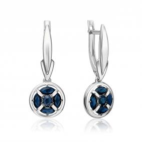 Серьги из белого золота Platina 02-5509-00-102-1120 с сапфиром 02-5509-00-102-1120 фото