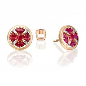 Золотые серьги Platina 02-5510-00-104-1110 с рубином 02-5510-00-104-1110 фото