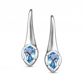 Серебряные серьги АЛЬКОР 02-5513/00ТБ-00 с топазом 02-5513/00ТБ-00 фото