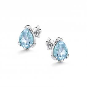 Серебряные серьги АЛЬКОР 02-5514/00ТБ-00 с топазом 02-5514/00ТБ-00 фото