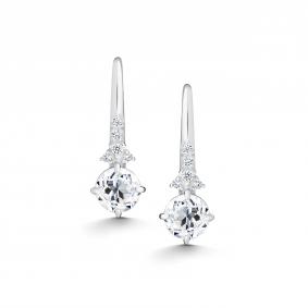 Серебряные серьги АЛЬКОР 02-5515/00ГХ-00 с фианитом и горным хрусталём 02-5515/00ГХ-00 фото