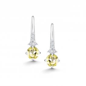 Серебряные серьги АЛЬКОР 02-5515/00КЛ-00 с фианитом и кварцем 02-5515/00КЛ-00 фото