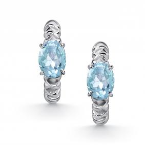 Серебряные серьги АЛЬКОР 02-5516/00ТБ-00 с топазом 02-5516/00ТБ-00 фото