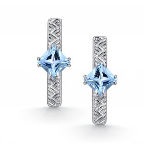 Серебряные серьги АЛЬКОР 02-5517/00ТБ-00 с топазом 02-5517/00ТБ-00 фото