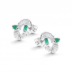 Серебряные серьги АЛЬКОР 02-5518/00АГ-00 с агатом 02-5518/00АГ-00 фото