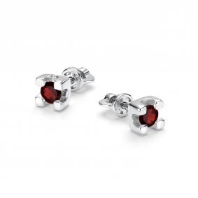 Серебряные серьги АЛЬКОР 02-5519/00ГР-00 с гранатом 02-5519/00ГР-00 фото