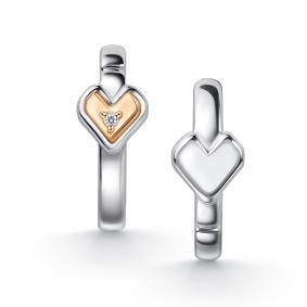 Серебряные серьги АЛЬКОР с золотой накладкой и бриллиантом 02-5527/000Б-00 02-5527/000Б-00 фото