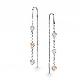 Серебряные серьги АЛЬКОР 02-5528/000Б-00 с бриллиантом 02-5528/000Б-00 фото