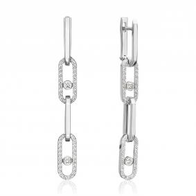 Серьги из белого золота Platina 02-5551-00-101-1120 с бриллиантом 02-5551-00-101-1120 фото