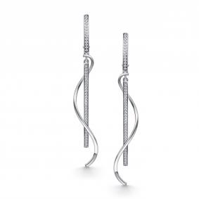 Серебряные серьги АЛЬКОР 02-5552/00КЦ-00 с фианитом 02-5552/00КЦ-00 фото