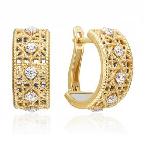 Серьги из комбинированного золота Platina 02-5558-00-401-1121 с фианитом 02-5558-00-401-1121 фото