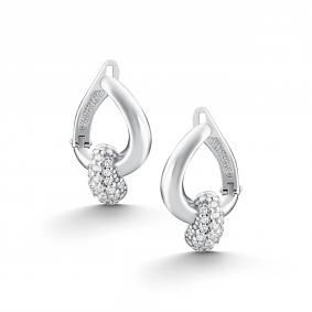 Серебряные серьги АЛЬКОР 02-5565/00КЦ-00 с фианитом 02-5565/00КЦ-00 фото