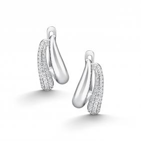 Серебряные серьги АЛЬКОР 02-5566/00КЦ-00 с фианитом 02-5566/00КЦ-00 фото