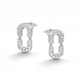 Серебряные серьги АЛЬКОР 02-5568/00КЦ-00 с фианитом 02-5568/00КЦ-00 фото