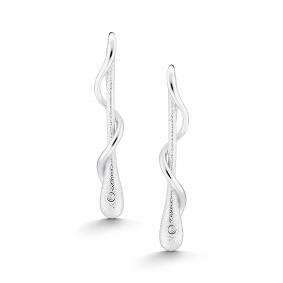 Серебряные серьги АЛЬКОР 02-5574/000Б-00 с бриллиантом 02-5574/000Б-00 фото