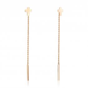 Золотые серьги-кресты Platina 02-5575-00-000-1110 02-5575-00-000-1110 фото