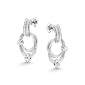 Серебряные серьги АЛЬКОР 02-5578/000Б-00 с бриллиантом 02-5578/000Б-00 фото