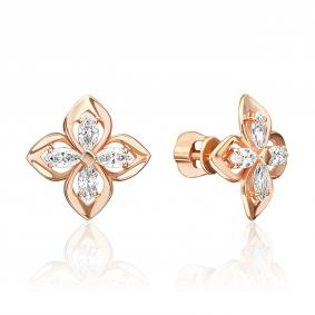 Золотые серьги Platina 02-5589-00-401-1110 с фианитом 02-5589-00-401-1110 фото