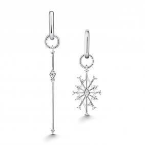 Серебряные серьги-трансформеры АЛЬКОР с фианитом 02-5604/00КЦ-00 02-5604/00КЦ-00 фото