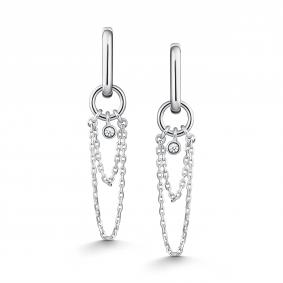 Серебряные серьги-трансформеры АЛЬКОР с фианитом 02-5606/00КЦ-00 02-5606/00КЦ-00 фото